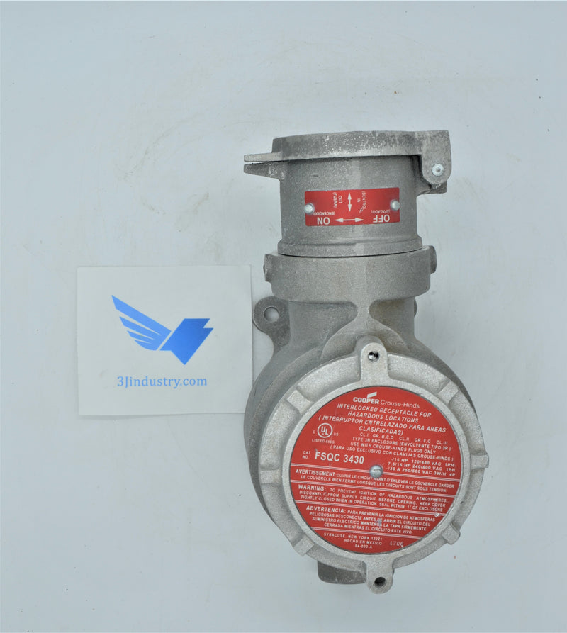 FSQC3430 - EATON CROUSE HINDS FSQC INTERLOCKED RECEPTACLE – 3JIndustry