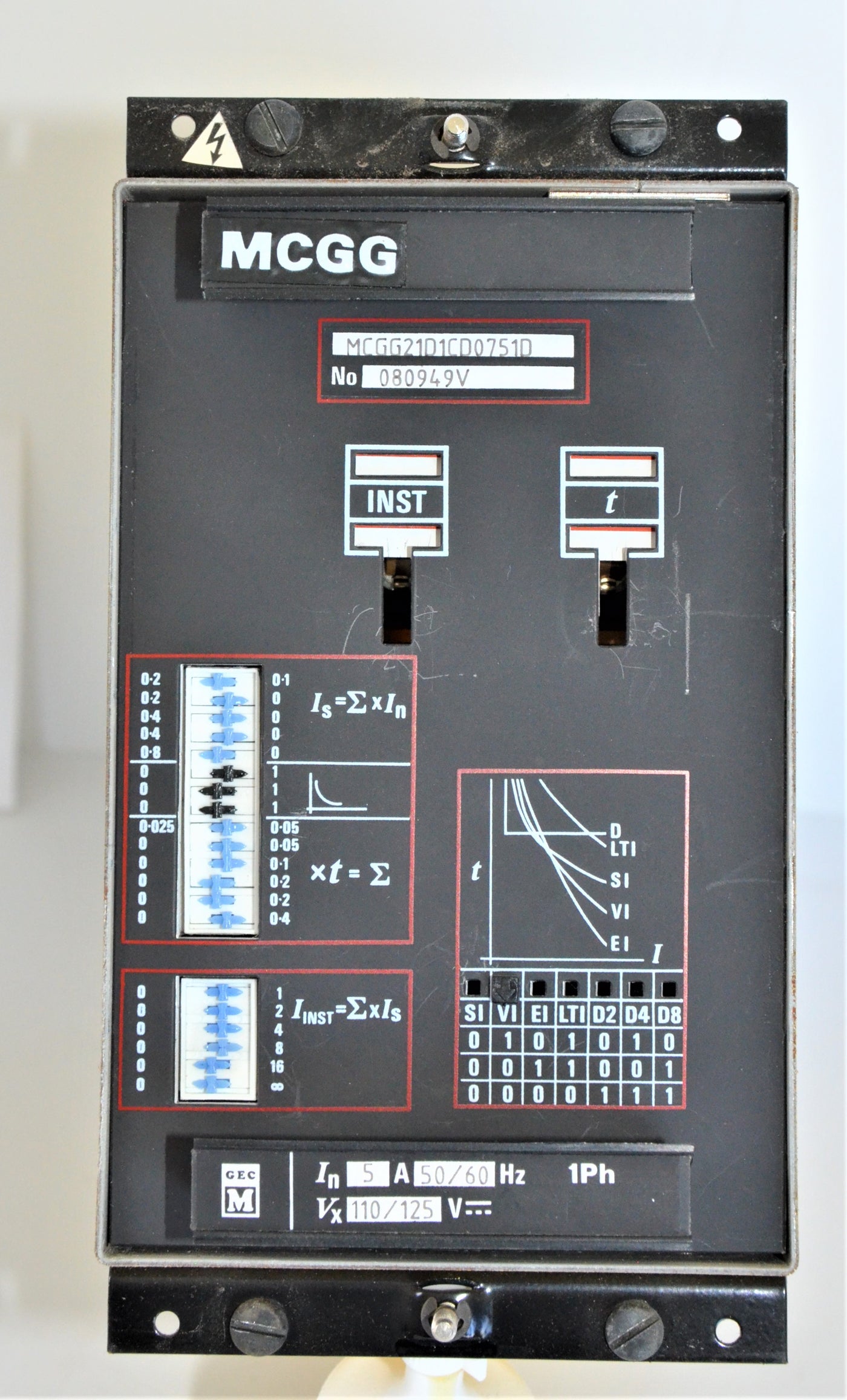 Gec Type Relay MCGG21D11CD0751D - CONVERTEAM GEC MCGG OVERCURRENT RELAY – 3JIndustry