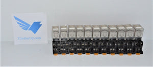 LOT OF 11 RELAY MY2AC24 WITH SOCKET 12Y5CX2  -  OMRON MY2A RELAY