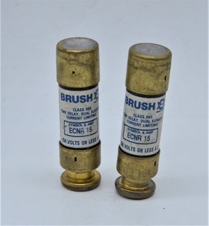 LOT OF 2 - ECNR-15  -  BRUSH ECNR15 FUSE