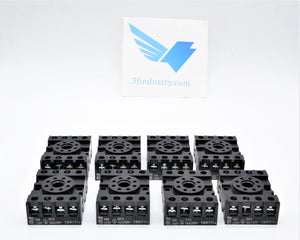 LOT OF 8-  2-M4X20  -  OMRON 2M4X SOCKET BASE FOR RELAY