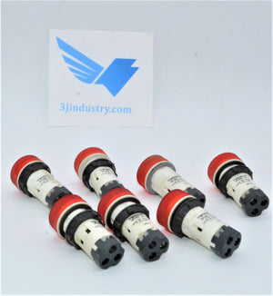 LOT OF 7 RED - 3PLBRL 24  -  TEKNIC 3PLBRL PILOT LIGHT