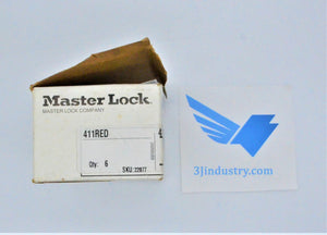 411KARED - 411RED - BOX OF 5  -  MASTER LOCK 411 SAFETY PADLOCK