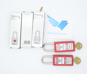 411KARED - 411RED - BOX OF 5  -  MASTER LOCK 411 SAFETY PADLOCK