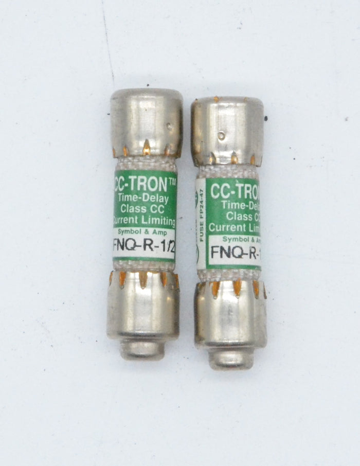 LOT OF 2 - FNQ-R-1/2  -  BUSSMAN FUSETRON FNQR12 FUSE