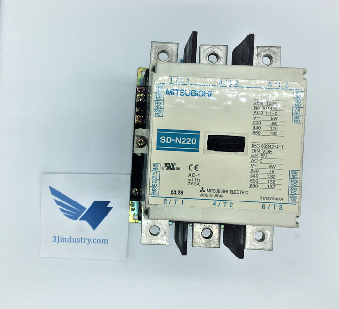 SD-N220 - SDN220 - 220 Amp - 3 pole  -  Mitsubishi SD Magnetic Contactor